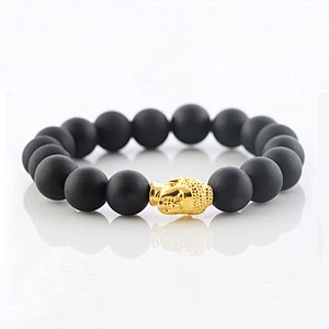 Hot sale cheap gold tiger eye buddha beads bracelet