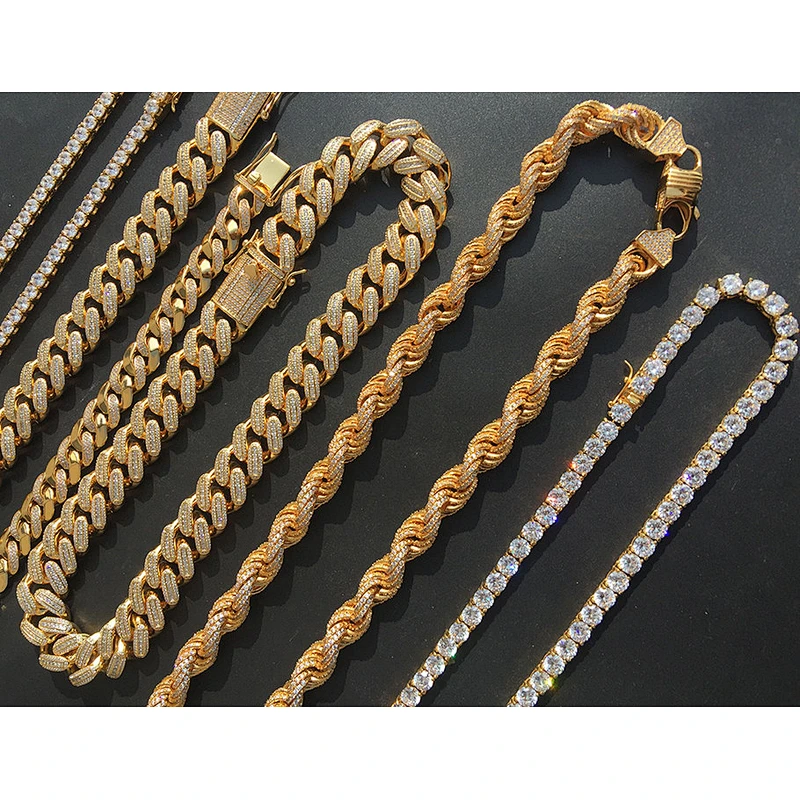 Missjewelry 18mm Hip Hop Jewelry Iced Out iced out Cuban Diamond Cuban Link Chain