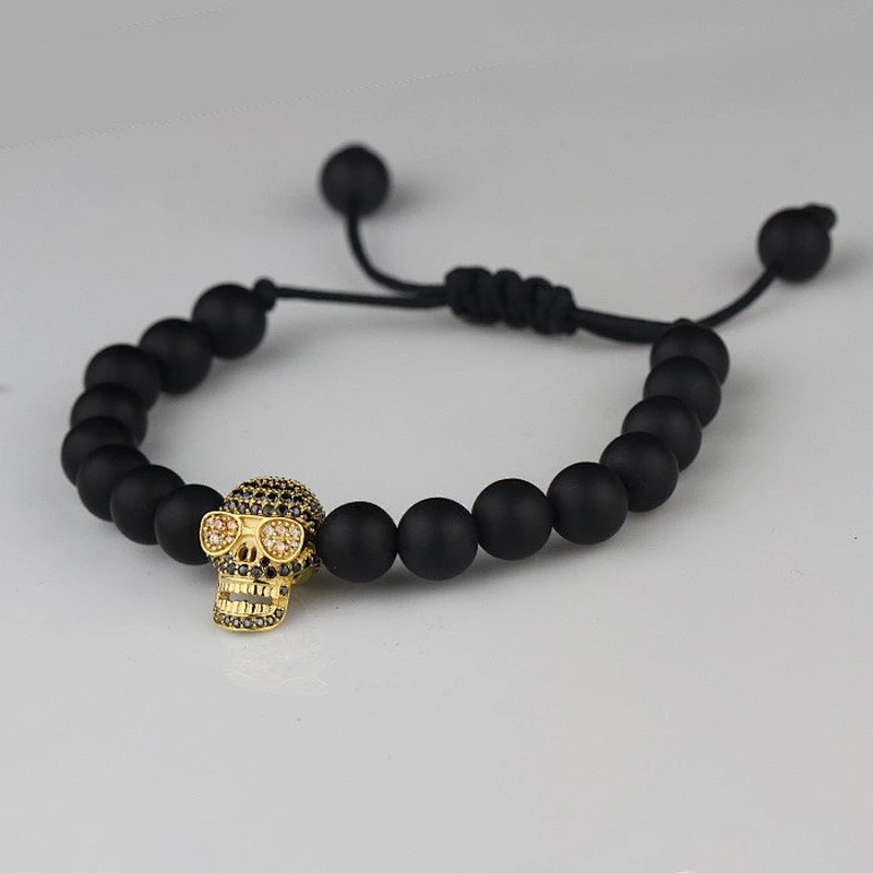 Engraved Bead Bracelet Stainless Steel