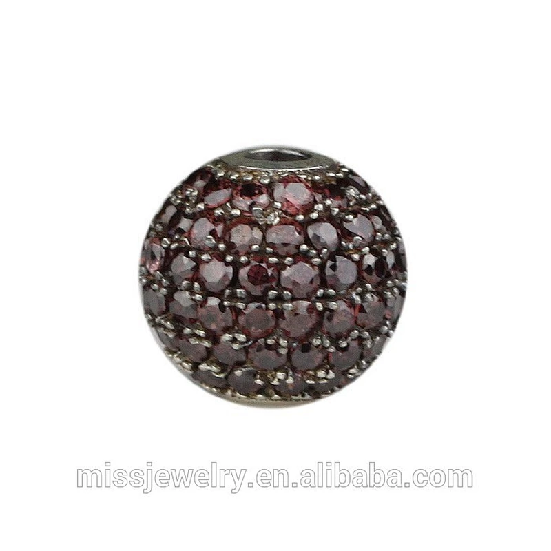 Miss Jewelry Wholesale 925 Sterling Silver Metal Beads for Jewelry Making Cz Micro Pave Beads