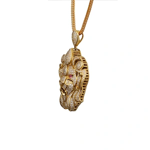 Designer Jewellery Men Gold Lion Head Pendant