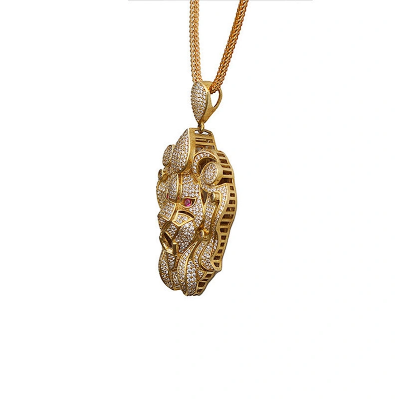 Designer Jewellery Men Gold Lion Head Pendant