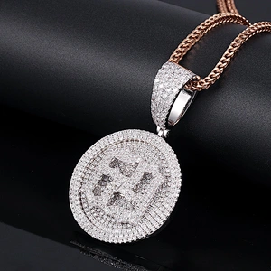 Design Hip hop jewelry Personalized Name Necklace Dubai Gold Coin 69 Pendant