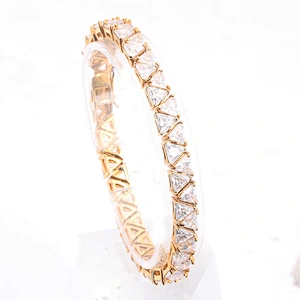 Miss Jewelry 4mm 18k Gold plated 925 silver mens iced out diamond bracelet