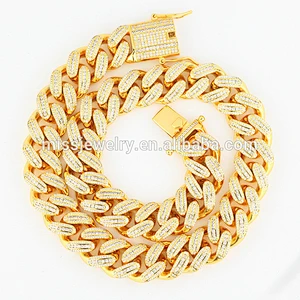 Missjewelry 18mm Hip Hop Jewelry Iced Out iced out Cuban Diamond Cuban Link Chain