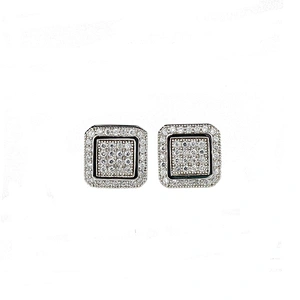 Sterling silver plated punk earring, 18k gold steel earing