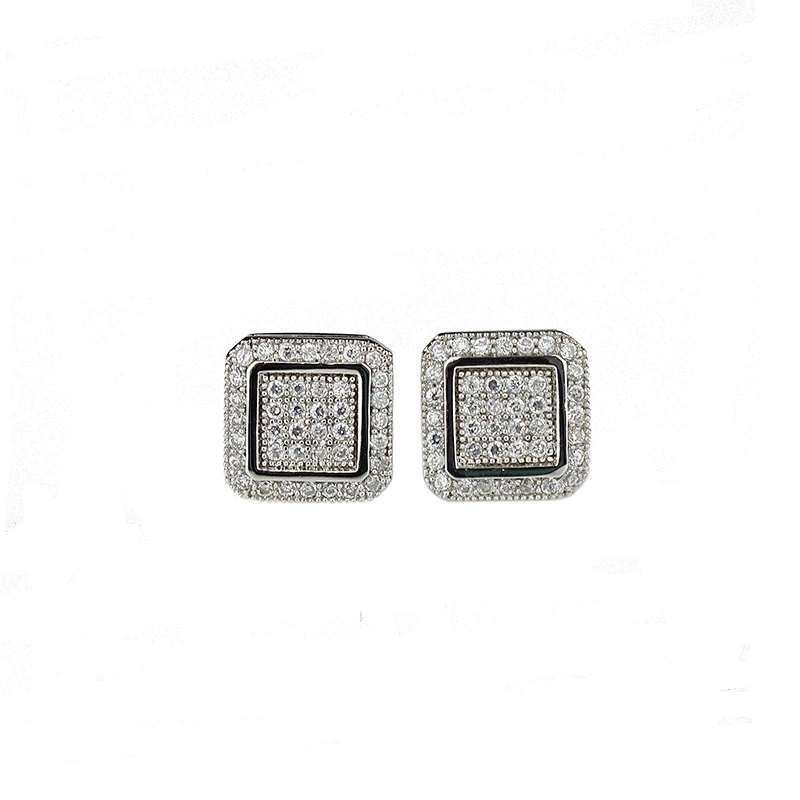Sterling silver plated punk earring, 18k gold steel earing