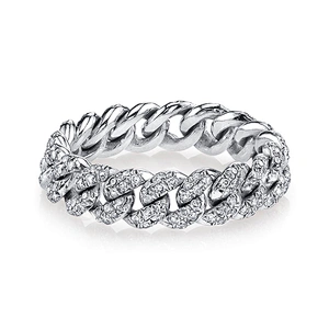 Miss Jewelry Hip Hop Jewelry CZ Micro Pave Ice Out Link Ring for Girls