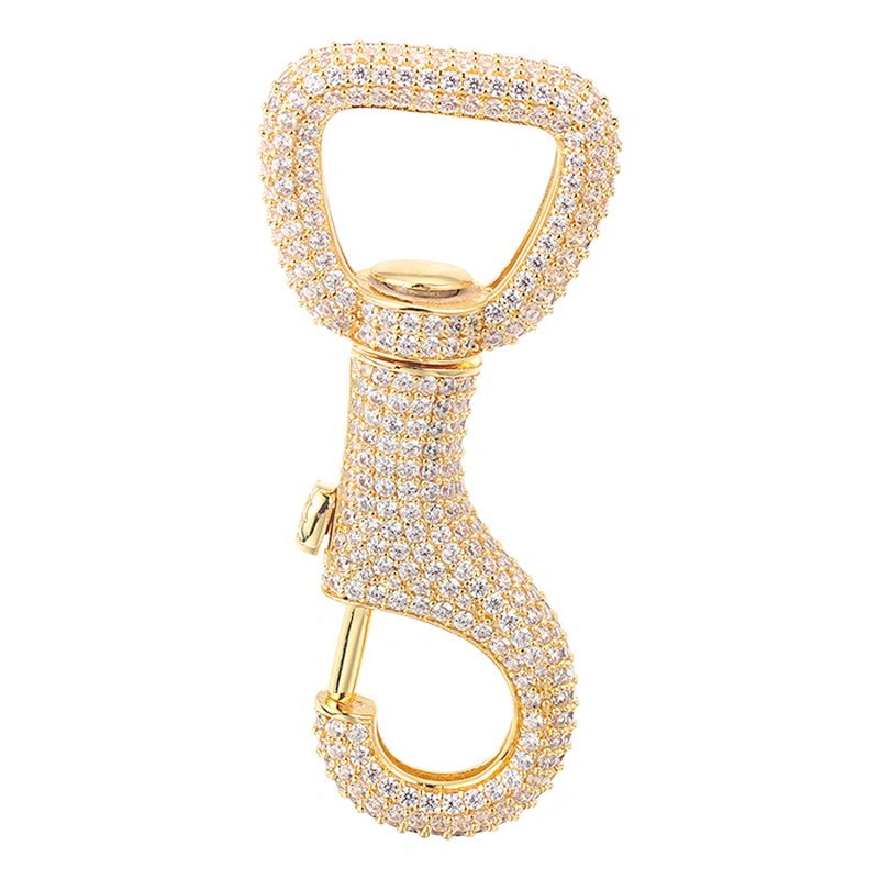 Wholesale Gold Iced Out Lobster Clasp Custom Logo Key Chain