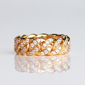 Missjewelry High Quality Latest Men's 18K Gold Ring, CZ Pave 18K Gold Ring