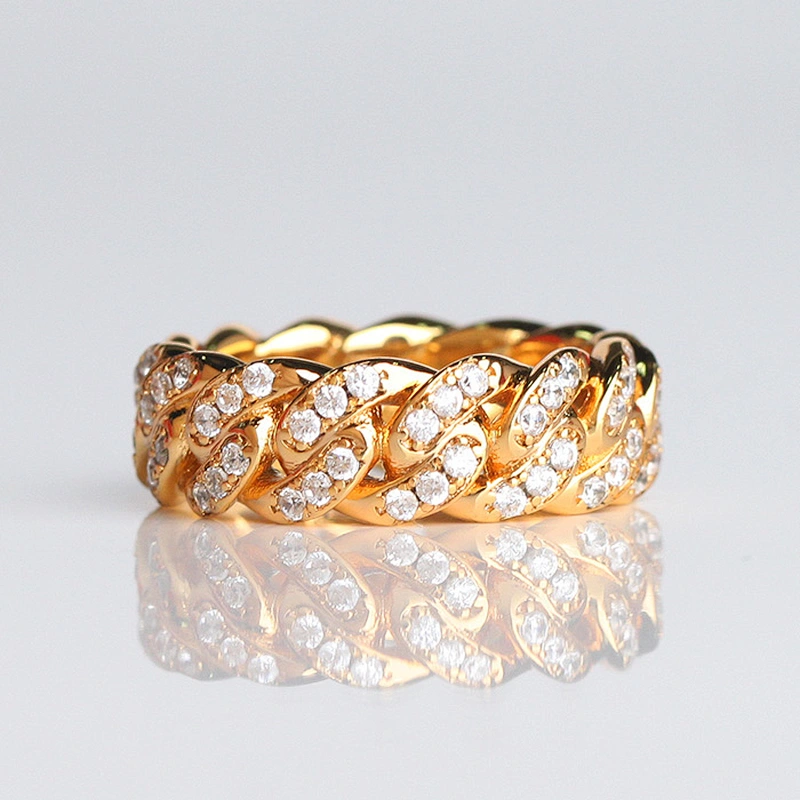 Missjewelry High Quality Latest Men's 18K Gold Ring, CZ Pave 18K Gold Ring