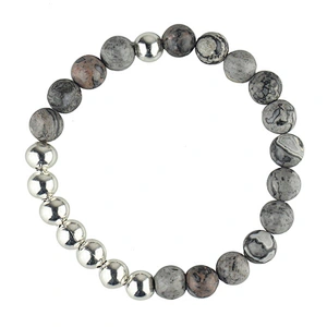 Mens Stone Bead Bracelets, Gemstone Gead Stretch Bracelets