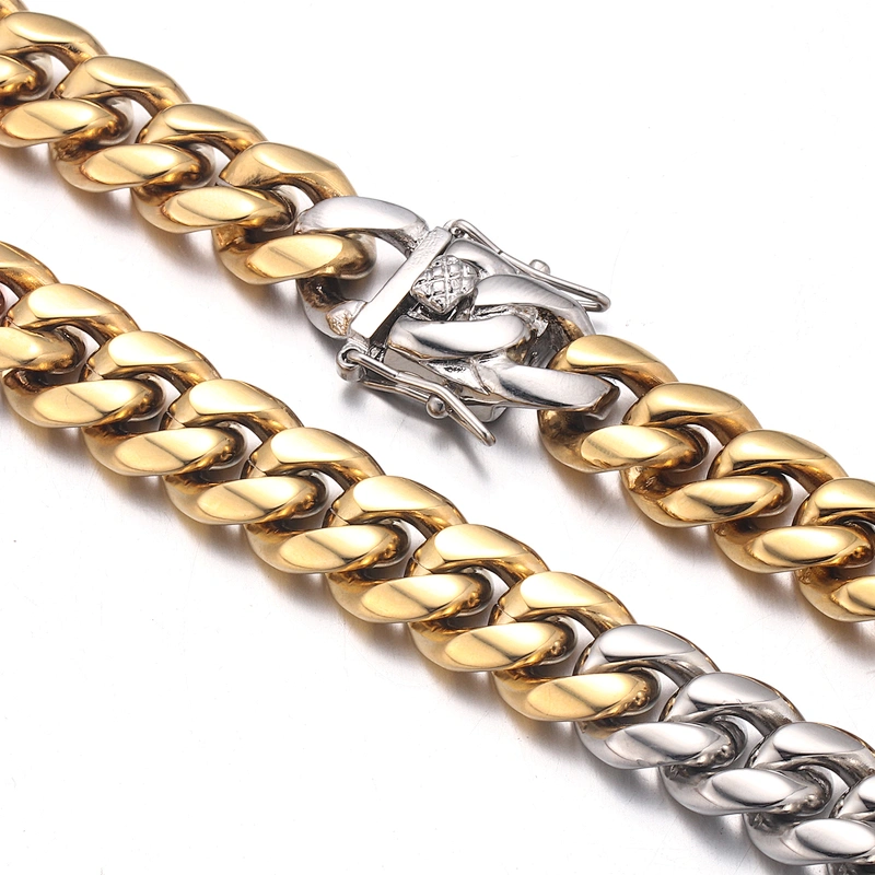 Gold Plated Stainless Steel Necklace Jewelry Chain Men