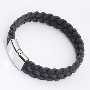 European Style Engraveable  Leather Bracelet Genuine