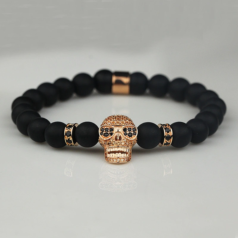 Missjewelry Private Label Chakra Gemstone Skull Charm Bead Bracelet
