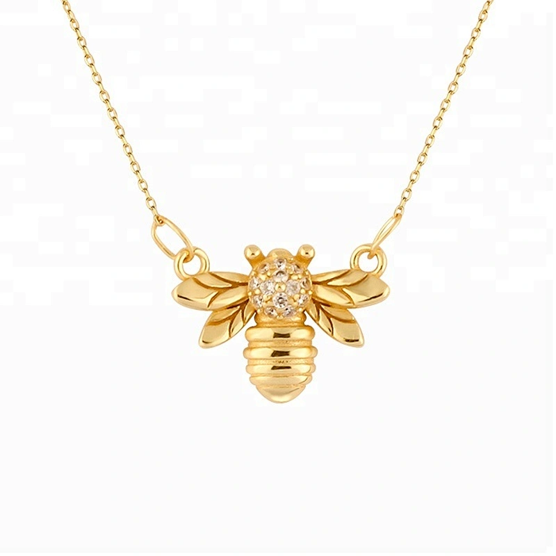 Miss Jewelry Cheap Women Charm 14k 18k Gold Plated Bee Necklace Jewelry