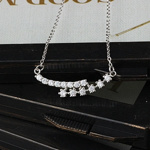 Miss Jewelry Fashion Style CZ Drop 925 Sterling Silver Necklace