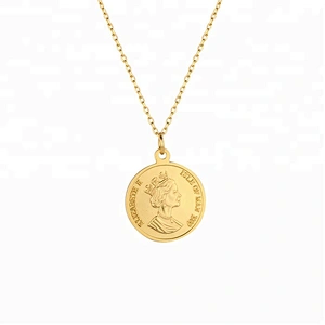 Miss Jewelry Cheap Fashion Jewelry Elizabeth Gold Necklace Chain Coin Pendant