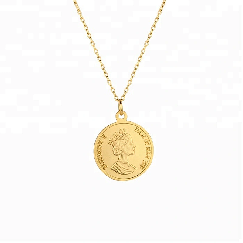 Miss Jewelry Cheap Fashion Jewelry Elizabeth Gold Necklace Chain Coin Pendant