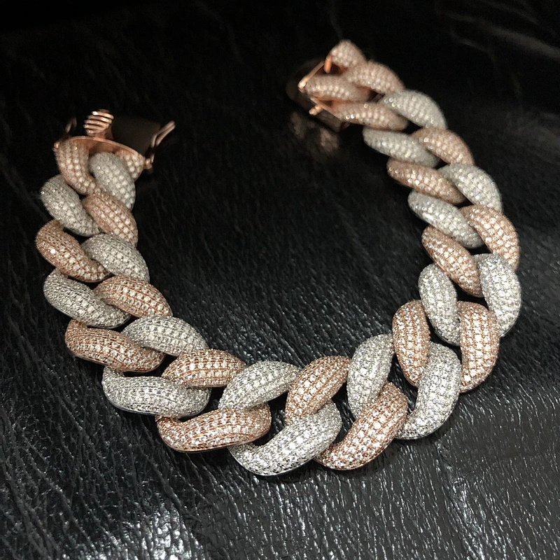 Missjewelry Hip Hop Urban Jewelry Real CZ Micro Pave Iced Out  New Gold Cuban Bracelet