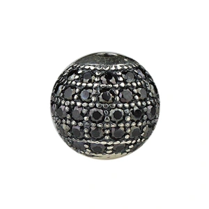 Wholesale Suppliers Pave Diamond Loose Black Metal Beads for Jewelry Making Logo
