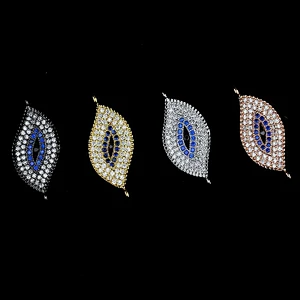 Hip hop bracelet accessories 18k gold iced out AAA cz metal charm, diamond devil eye charm