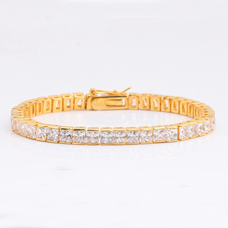 Miss Jewelry 18k mens gold plated diamond bracelets