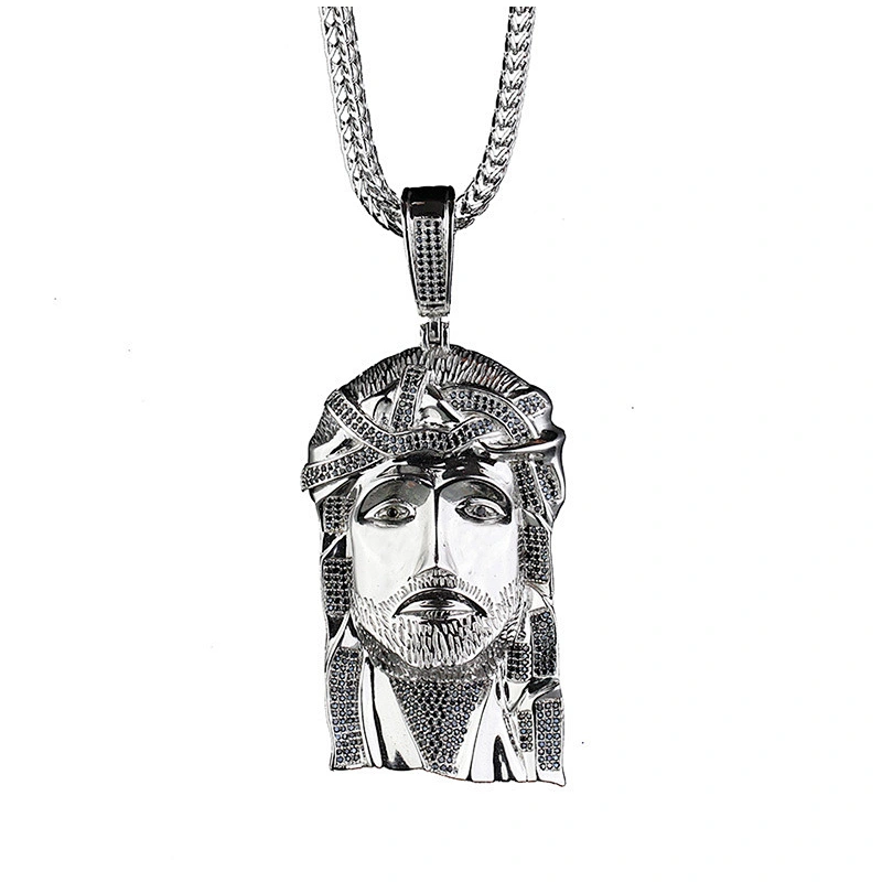 Missjewelry Wholesale 18K Gold Plated Iced Out Lab Diamond Micro Jesus Piece Chain Necklace