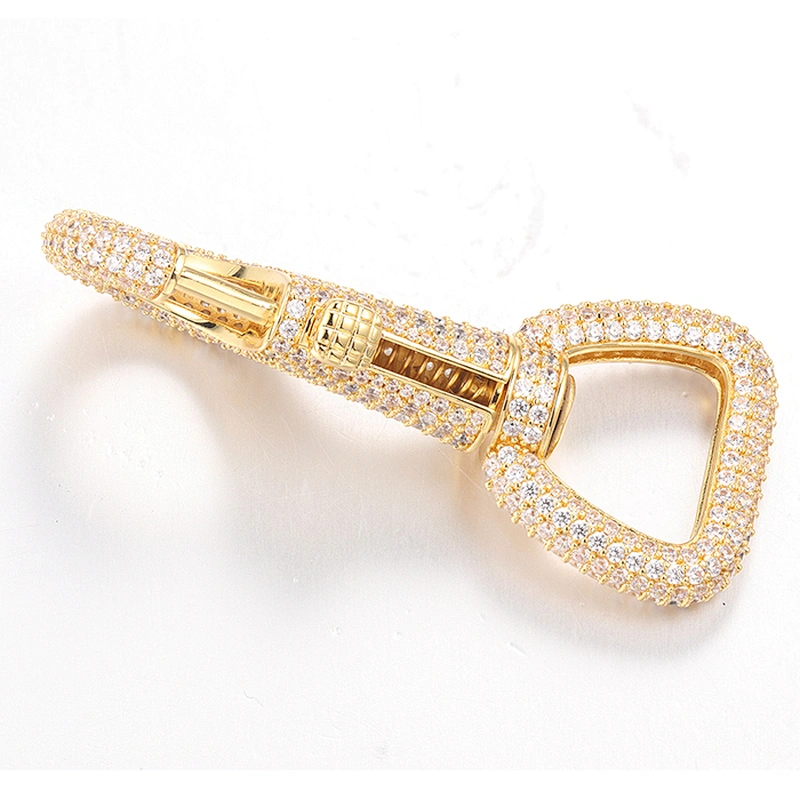 Wholesale Gold Iced Out Lobster Clasp Custom Logo Key Chain