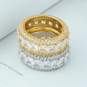 Missjewelry Fashion New Design Custom Made Pave Diamond Gold Hip Hop Ring Men 925 Sterling Silver