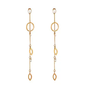Miss Jewelry Hot Sale Fancy Stainless Steel Dubai Gold Drop Earrings Studs