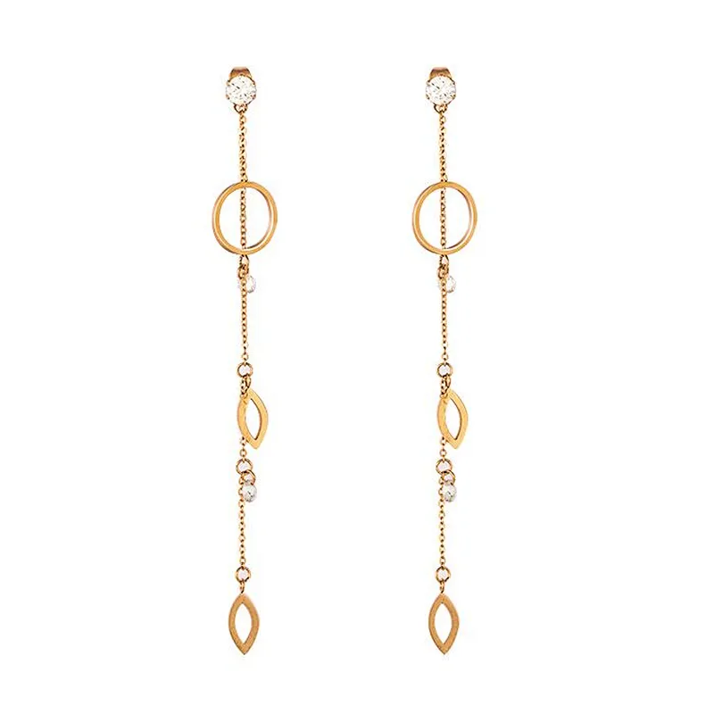 Miss Jewelry Hot Sale Fancy Stainless Steel Dubai Gold Drop Earrings Studs