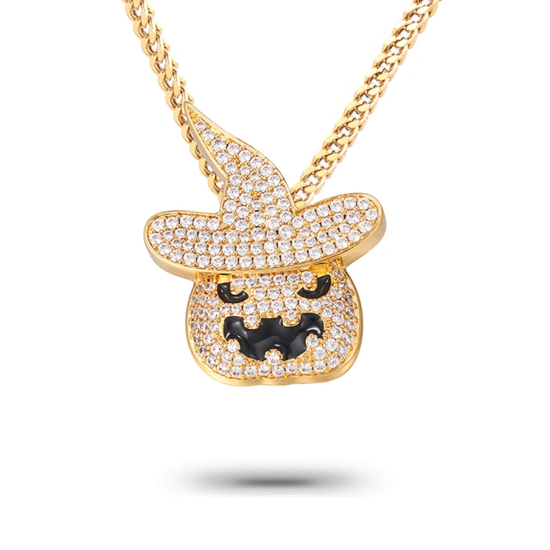 Fashion hip hop gold necklace pendant men, 14k gold necklace wholesale