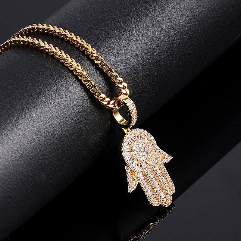 Men Gold Necklace With Customized Ice Pendant
