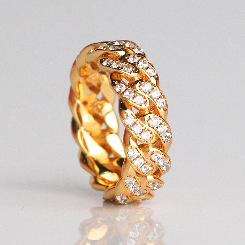 Missjewelry High Quality Latest Men's 18K Gold Ring, CZ Pave 18K Gold Ring