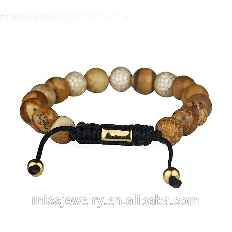 Missjewelry wholesale men's homemade religious bead bracelets gemstone bead stretch bracelets