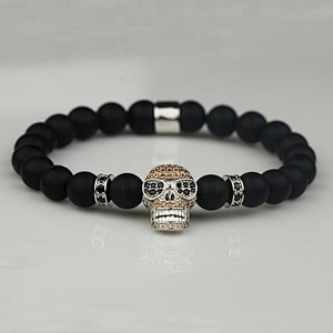Missjewelry Private Label Chakra Gemstone Skull Charm Bead Bracelet