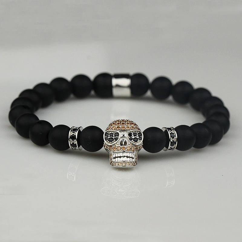 Missjewelry Private Label Chakra Gemstone Skull Charm Bead Bracelet