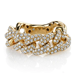 Miss Jewelry CZ Sterling Silver Jumbo Link Ring