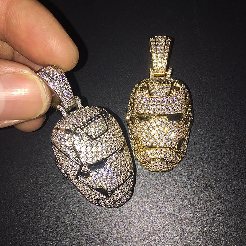 Missjewelry Hip Hop Jewelry Iced Out Custom Iron Man  Gold Plated Pendant