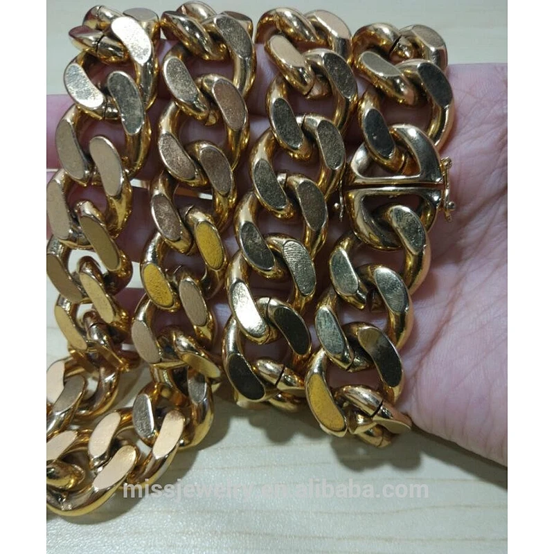 Miss jewelry fashion men heavy gold chain designs, 18k italian gold chain
