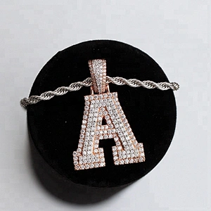 Missjewelry High Quality 925 Sterling Silver Jewelry  Alphabet Letter Necklace Pendant Hip Hop Jewelry