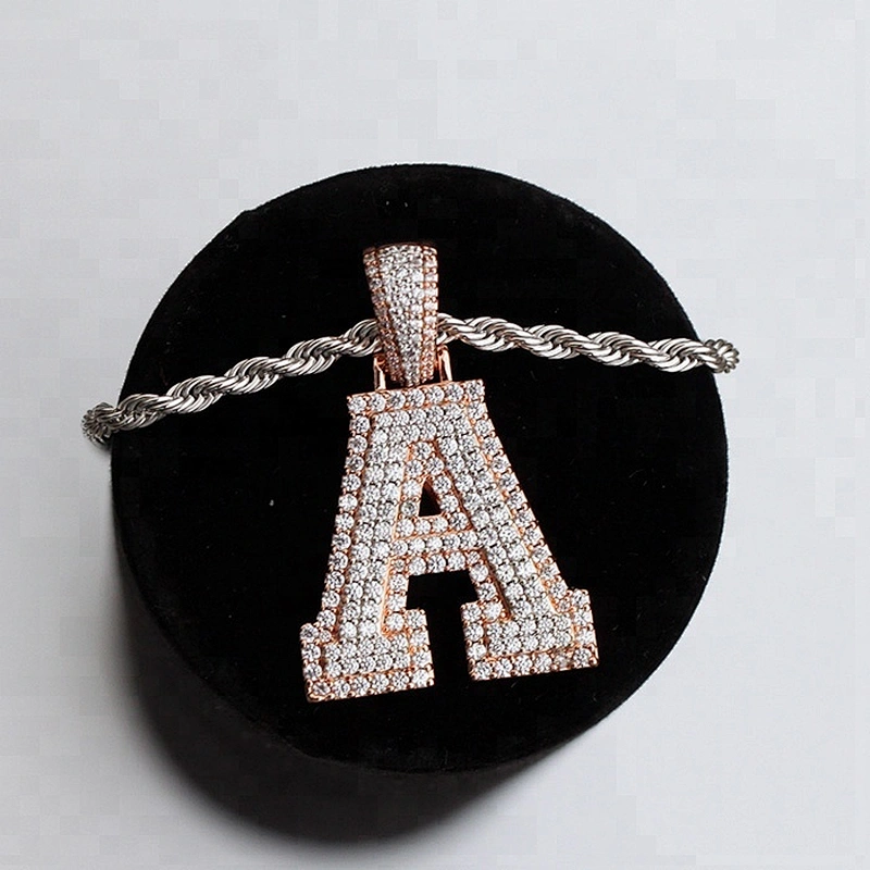 Missjewelry High Quality 925 Sterling Silver Jewelry  Alphabet Letter Necklace Pendant Hip Hop Jewelry