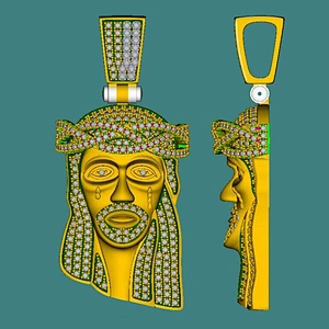 Custom Jewelry Wholesale Diamond Big Gold 3D Pendant 18k