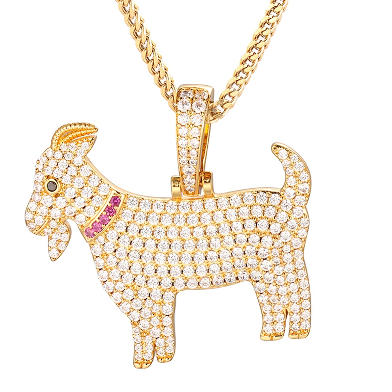 Wholesale Suppliers Pave Diamond Pendant Jewelry Plated Gold Men