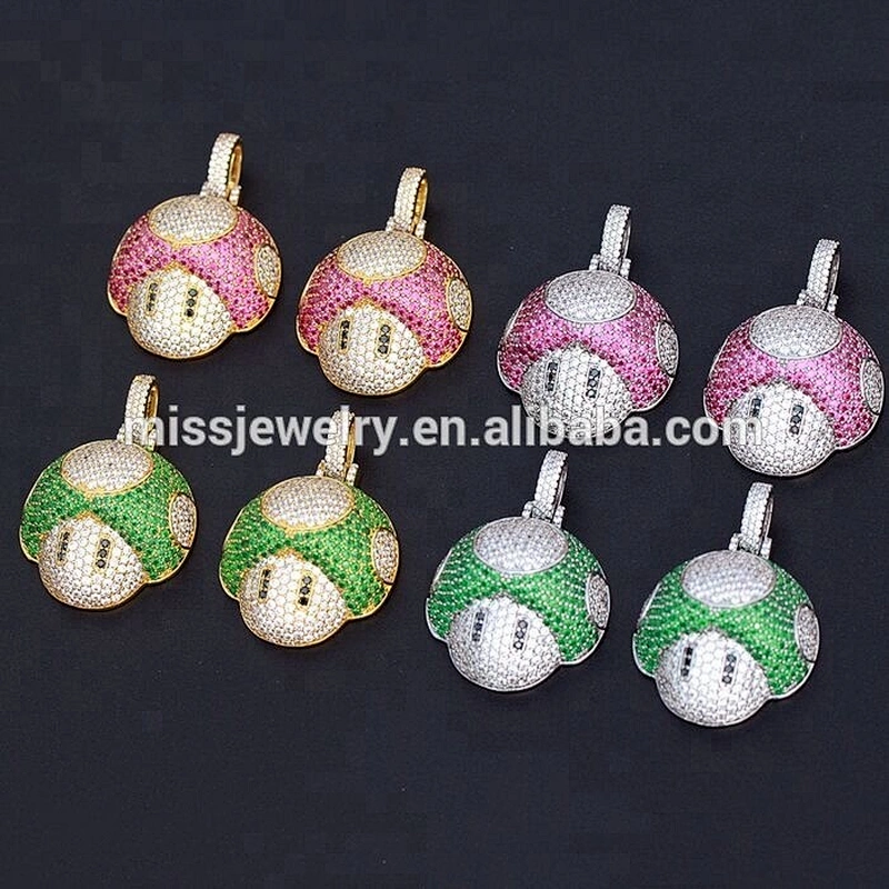 Miss Jewelry Designer Latest Custom Diamond Iced Out Gold Men Hip Hop Jewelry Mushroom Pendant