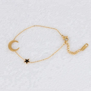 Miss Jewelry Cheap Stainless Steel Star Drop Gold Clasp Bracelet Jewelry Design for Girls