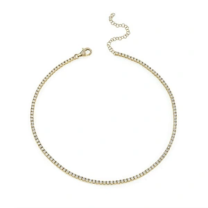 New arrival pave diamond tennis choker necklace