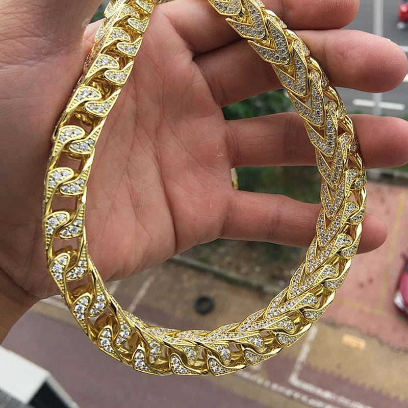 Missjewelry New Heavy Hip Hop Gold Plated Franco Chain Necklace for Men