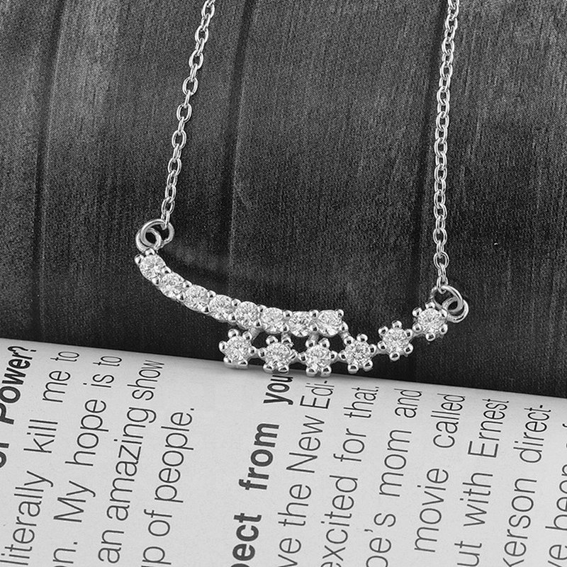 Miss Jewelry Fashion Style CZ Drop 925 Sterling Silver Necklace